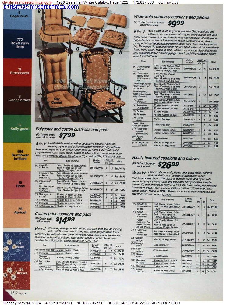 1986 Sears Fall Winter Catalog, Page 1222