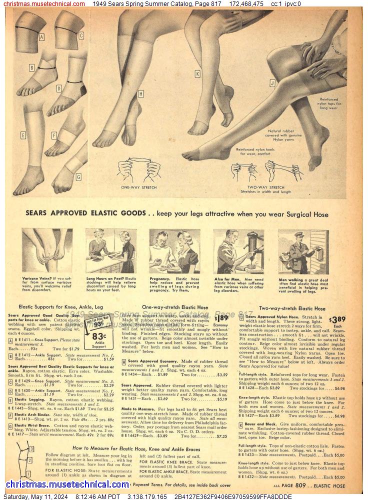 1949 Sears Spring Summer Catalog, Page 817