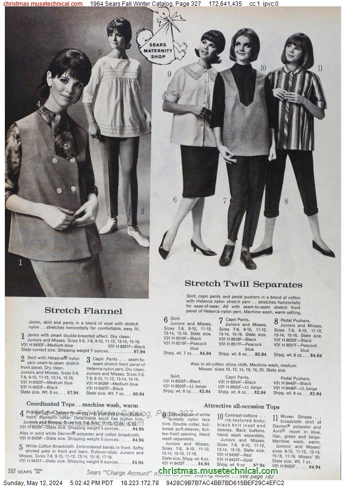 1964 Sears Fall Winter Catalog, Page 327