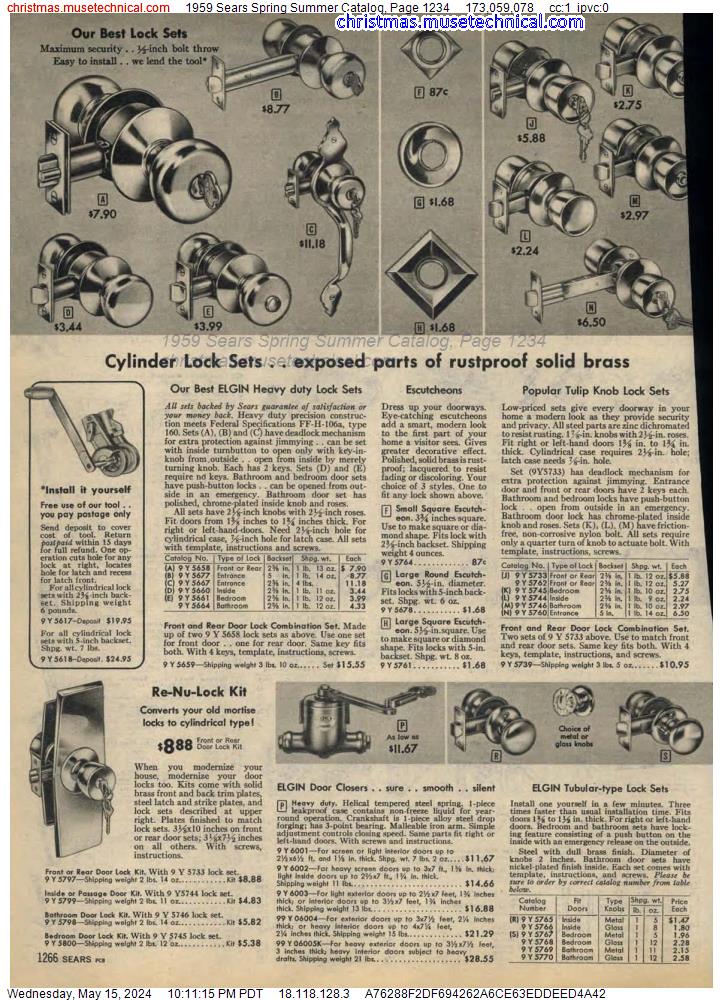 1959 Sears Spring Summer Catalog, Page 1234
