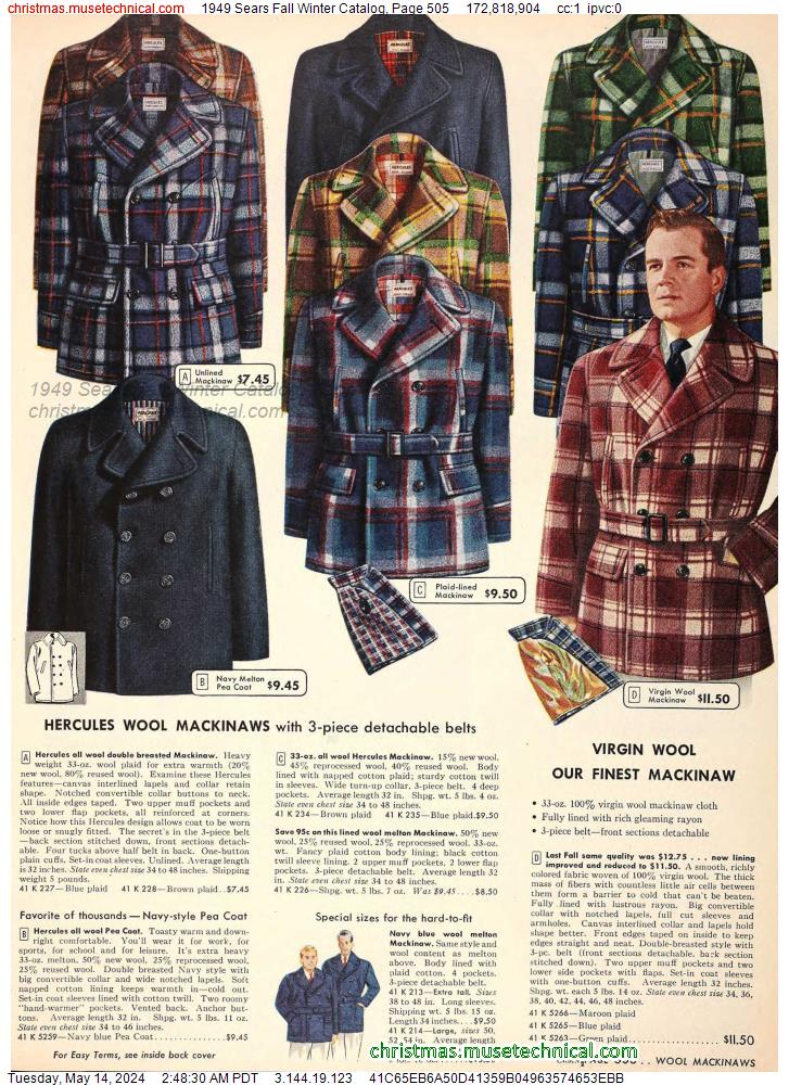 1949 Sears Fall Winter Catalog, Page 505