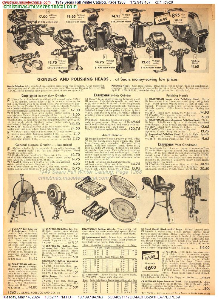 1949 Sears Fall Winter Catalog, Page 1268
