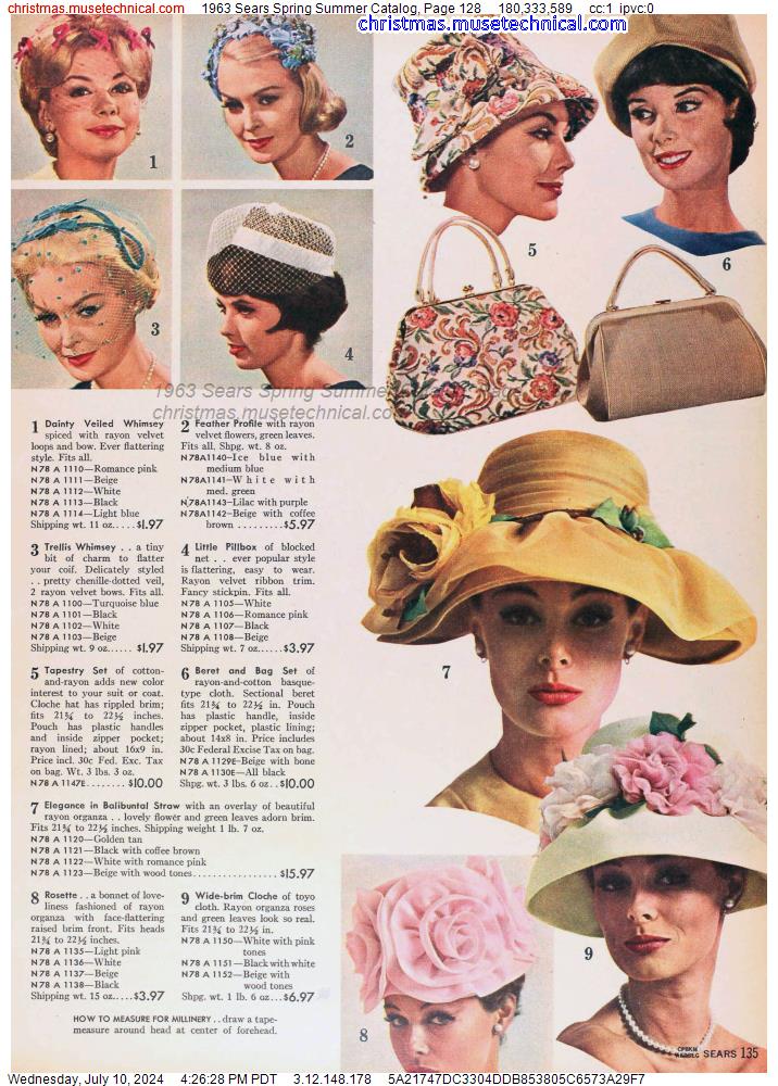 1963 Sears Spring Summer Catalog, Page 128