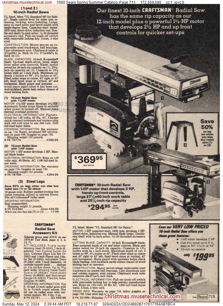 1980 Sears Spring Summer Catalog, Page 711