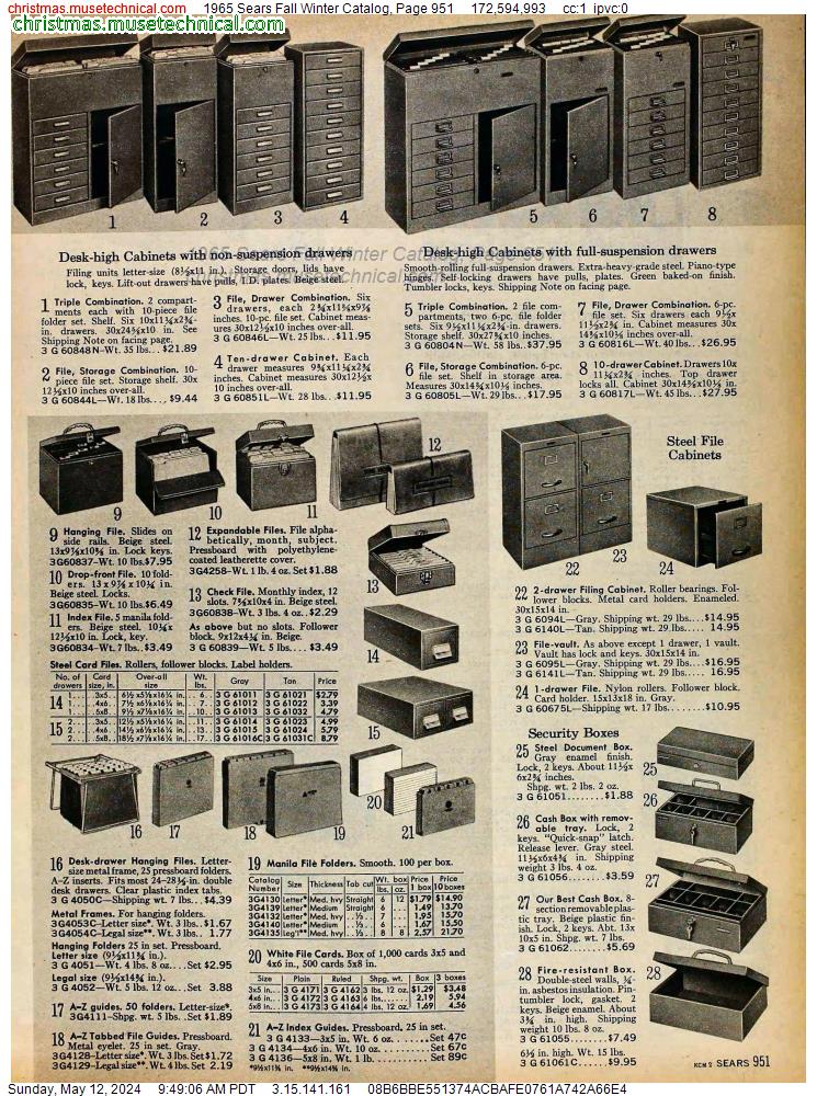 1965 Sears Fall Winter Catalog, Page 951