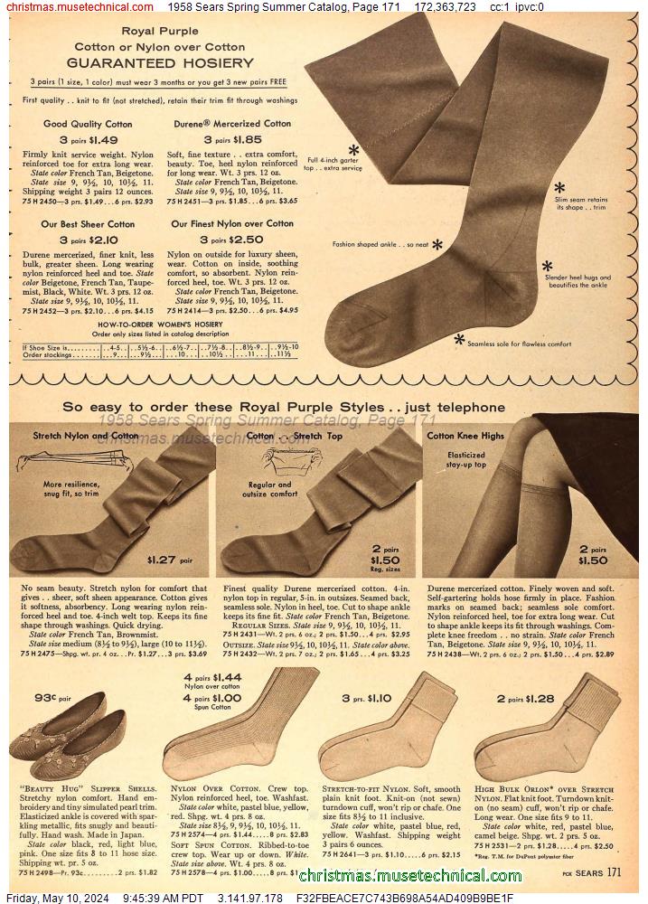 1958 Sears Spring Summer Catalog, Page 171