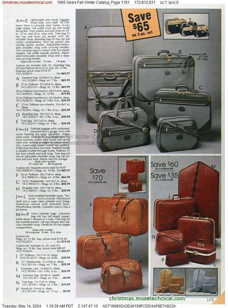 1985 Sears Fall Winter Catalog, Page 1181