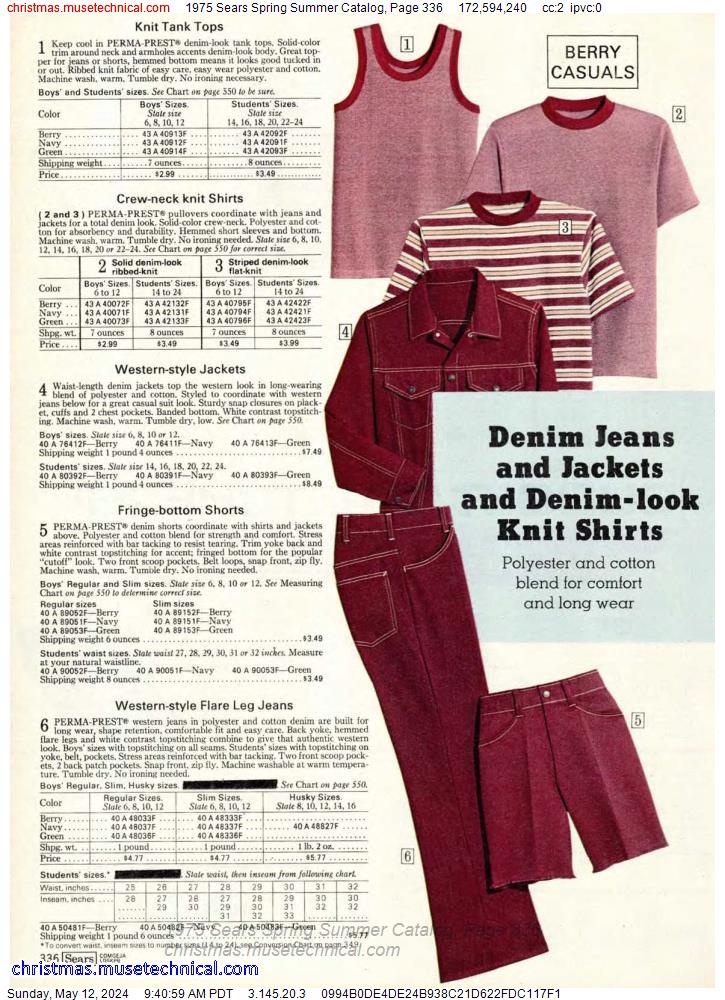 1975 Sears Spring Summer Catalog, Page 336