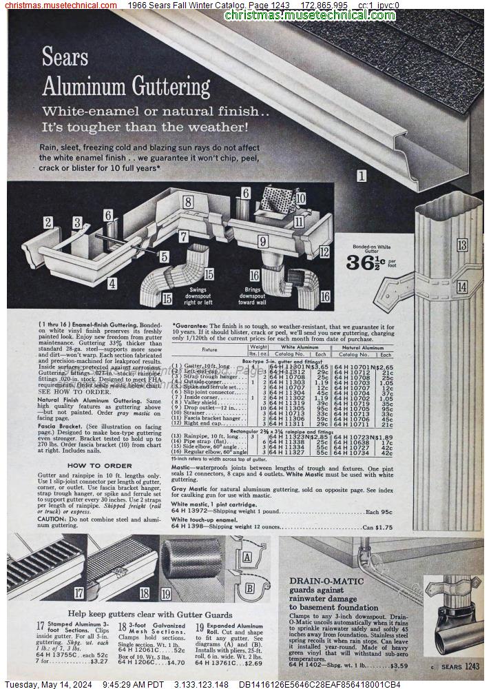 1966 Sears Fall Winter Catalog, Page 1243