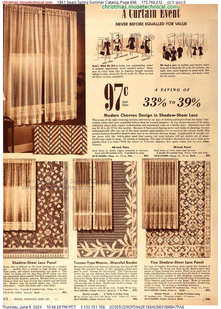 1941 Sears Spring Summer Catalog, Page 696