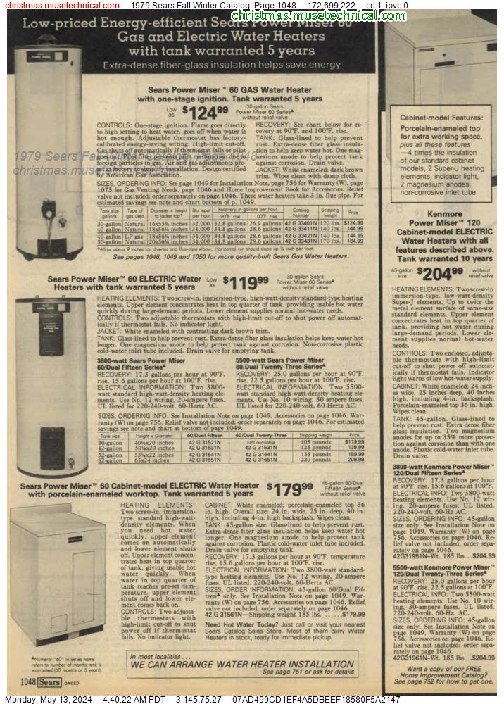 1979 Sears Fall Winter Catalog, Page 1048