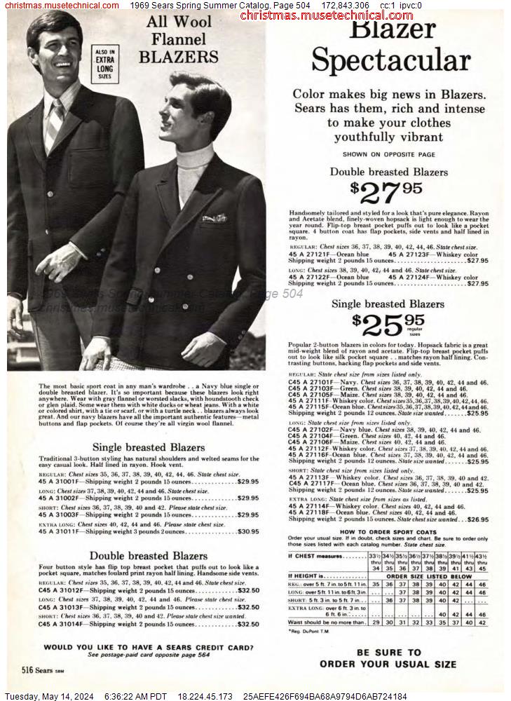 1969 Sears Spring Summer Catalog, Page 504