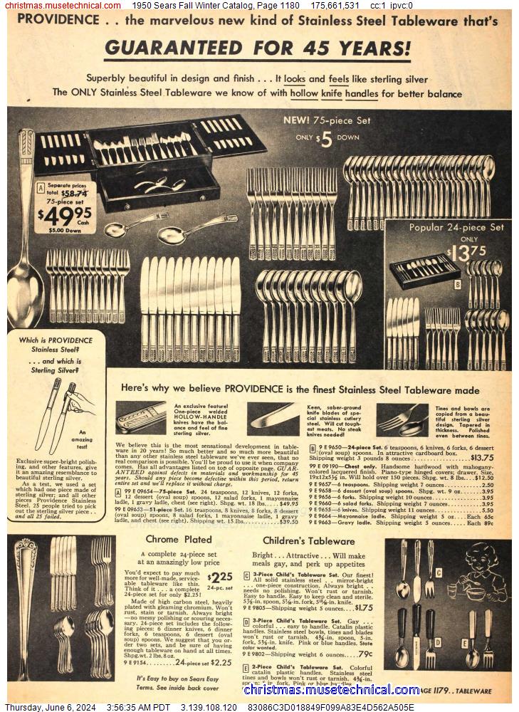 1950 Sears Fall Winter Catalog, Page 1180