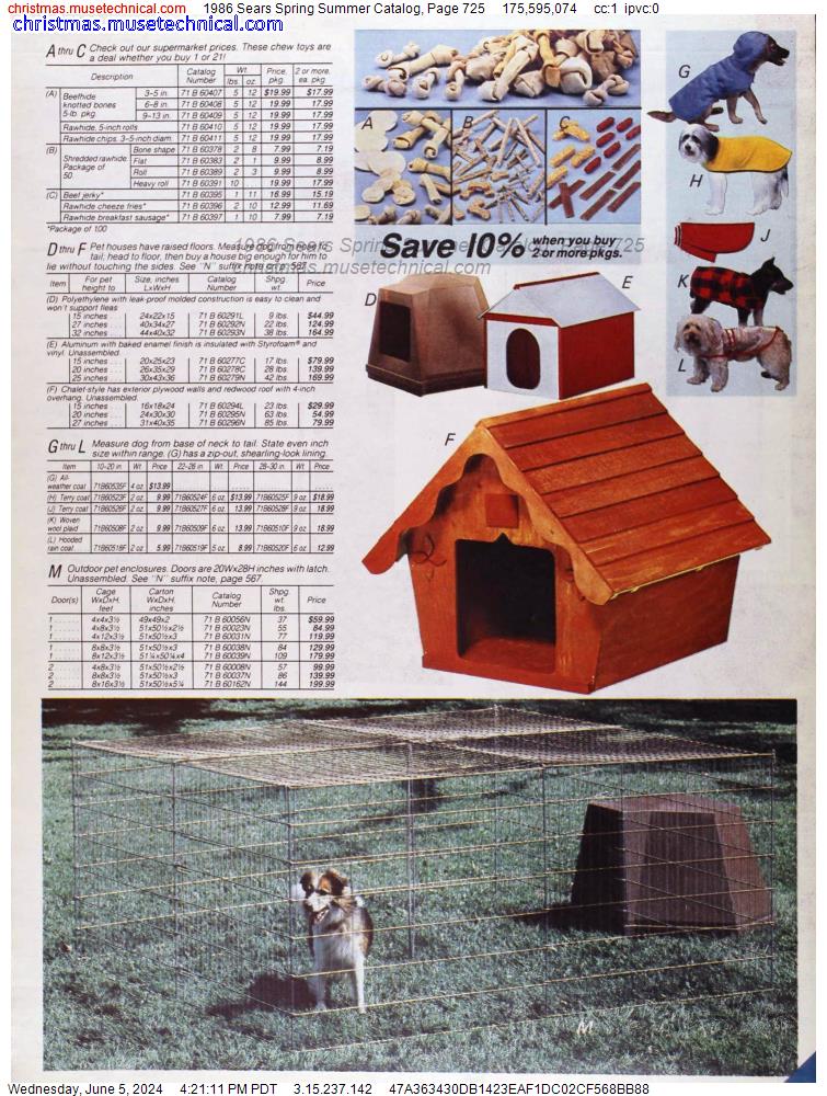 1986 Sears Spring Summer Catalog, Page 725