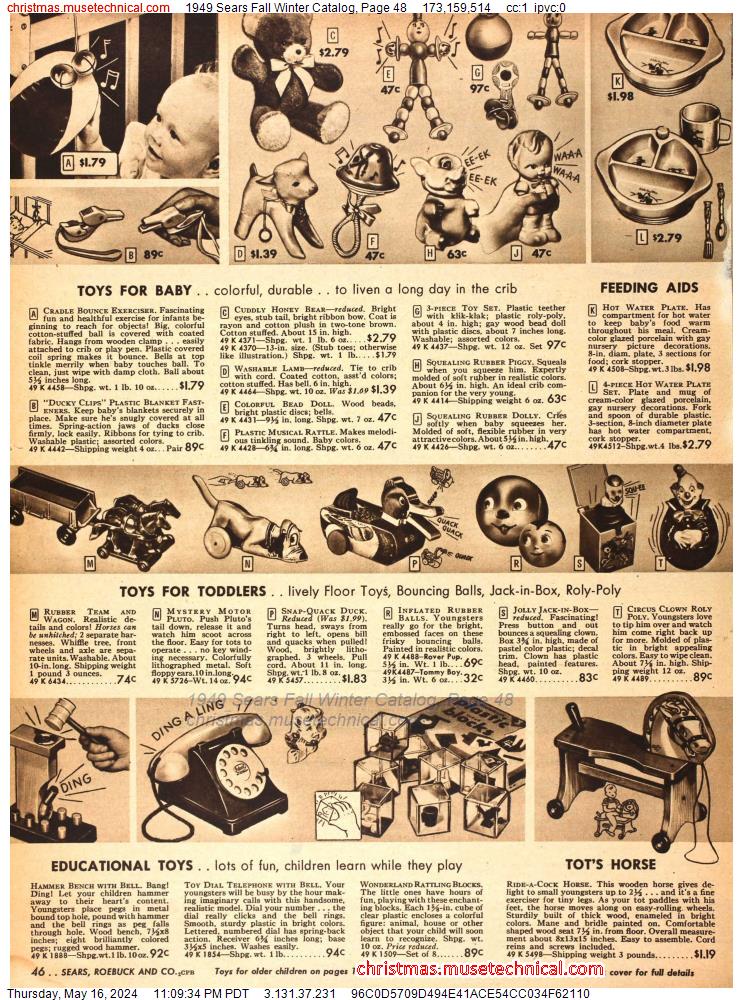 1949 Sears Fall Winter Catalog, Page 48