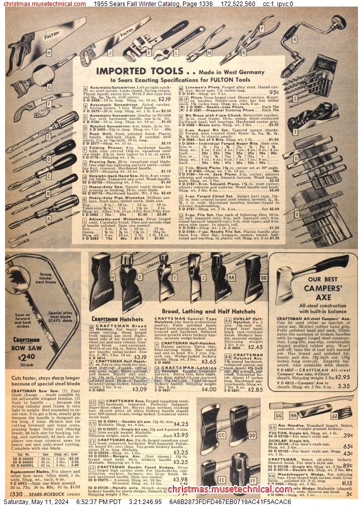 1955 Sears Fall Winter Catalog, Page 1336