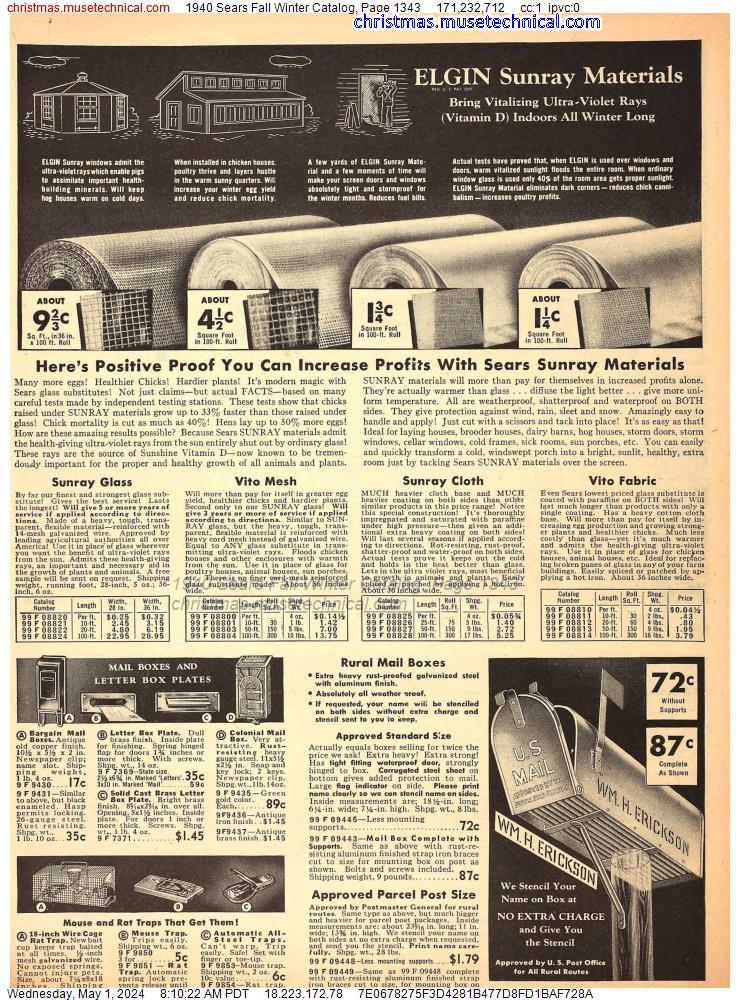1940 Sears Fall Winter Catalog, Page 1343