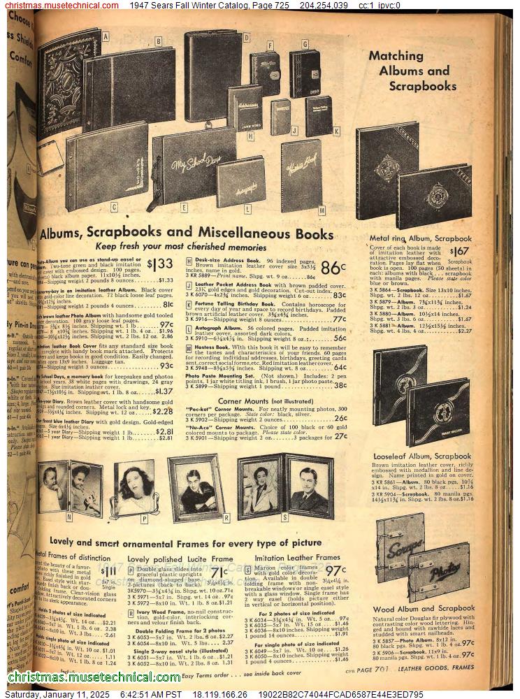 1947 Sears Fall Winter Catalog, Page 725