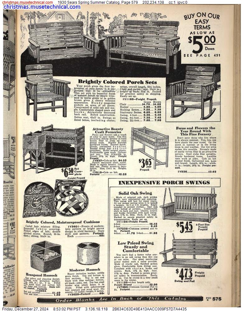 1930 Sears Spring Summer Catalog, Page 579