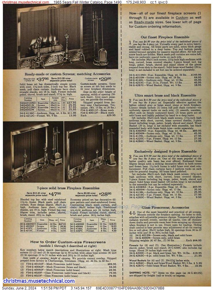 1965 Sears Fall Winter Catalog, Page 1490