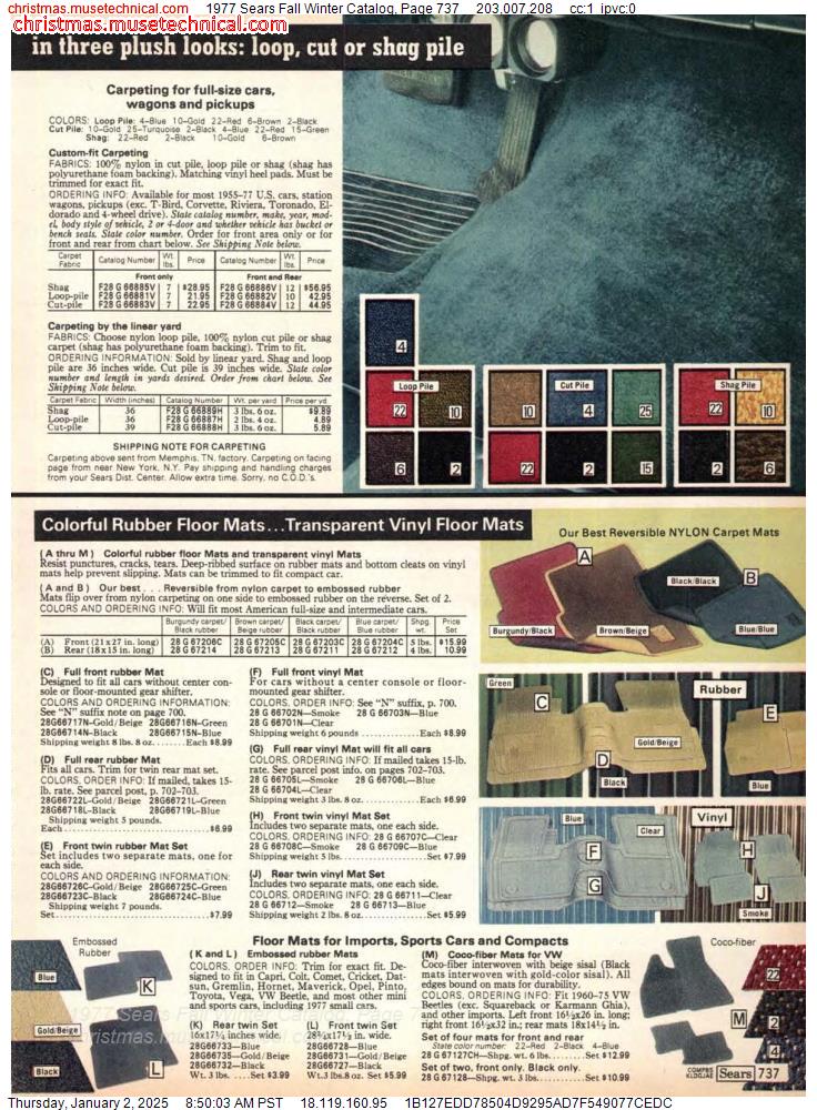 1977 Sears Fall Winter Catalog, Page 737