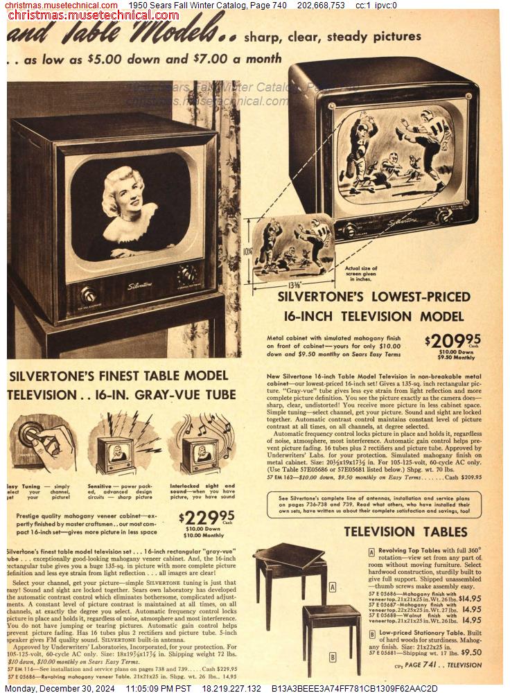 1950 Sears Fall Winter Catalog, Page 740