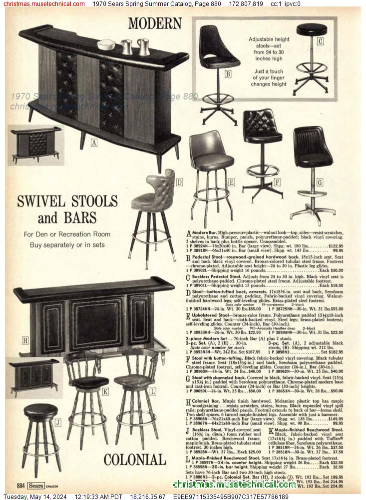 1970 Sears Spring Summer Catalog, Page 880