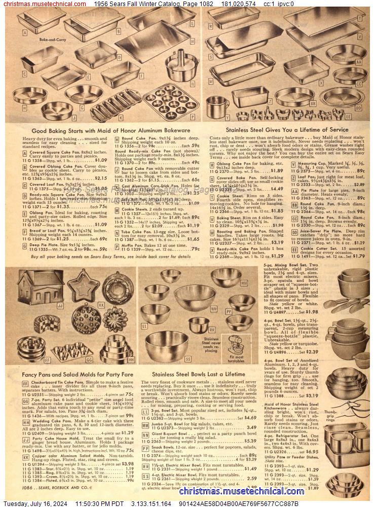 1956 Sears Fall Winter Catalog, Page 1082