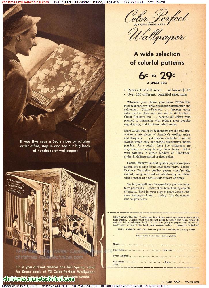 1945 Sears Fall Winter Catalog, Page 459