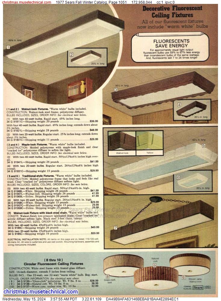 1977 Sears Fall Winter Catalog, Page 1051