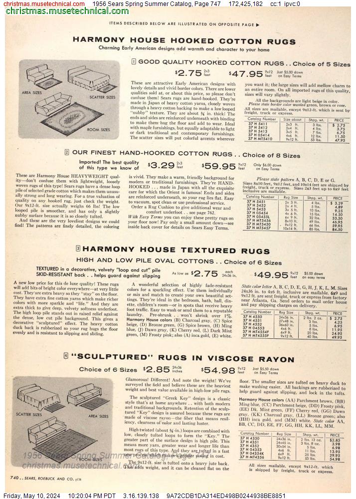 1956 Sears Spring Summer Catalog, Page 747