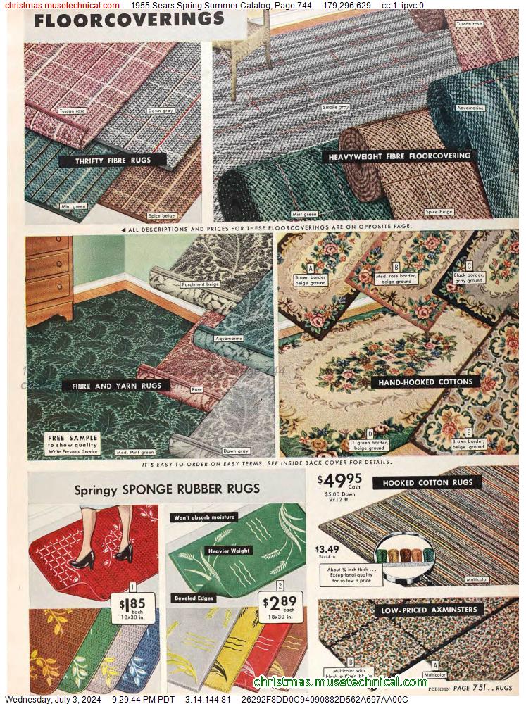 1955 Sears Spring Summer Catalog, Page 744