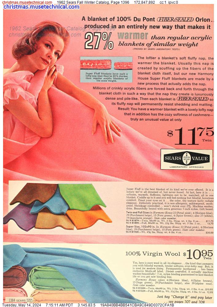 1962 Sears Fall Winter Catalog, Page 1396