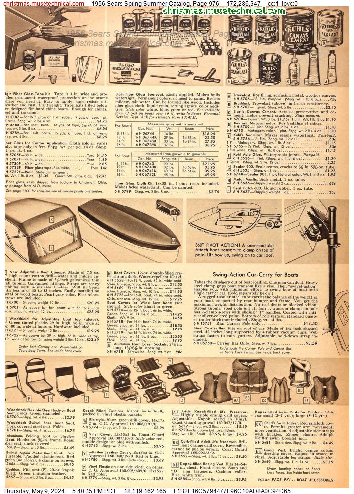 1956 Sears Spring Summer Catalog, Page 976