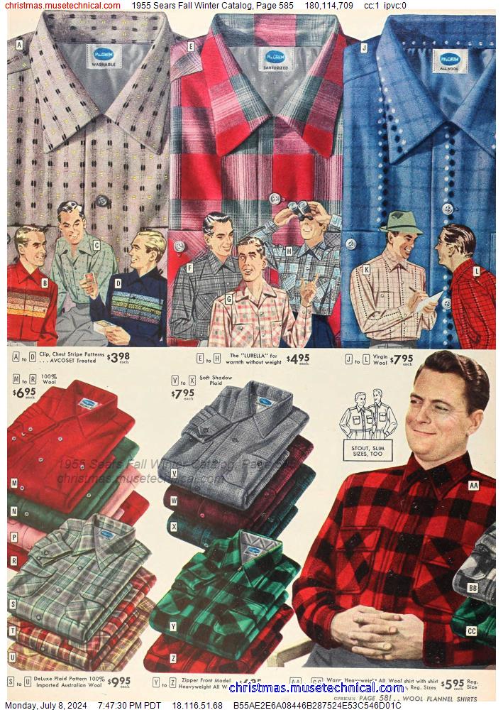 1955 Sears Fall Winter Catalog, Page 585