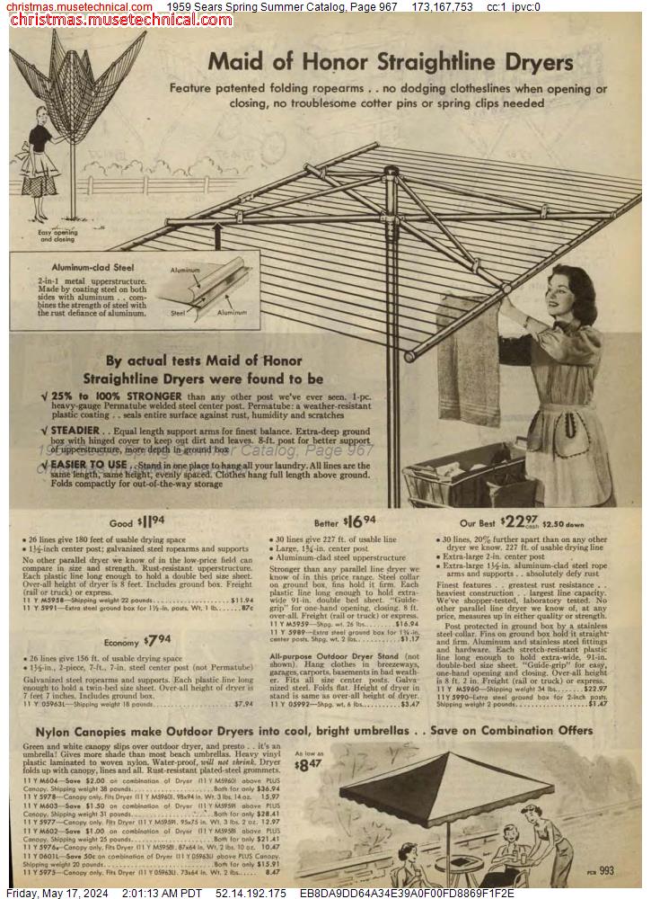 1959 Sears Spring Summer Catalog, Page 967