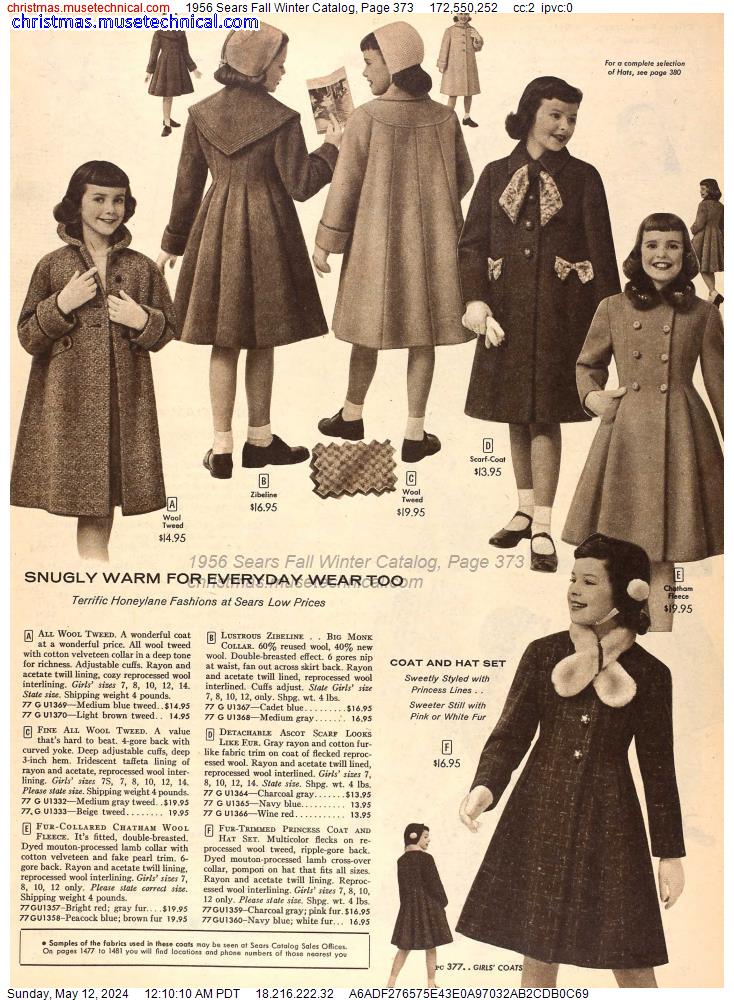 1956 Sears Fall Winter Catalog, Page 373