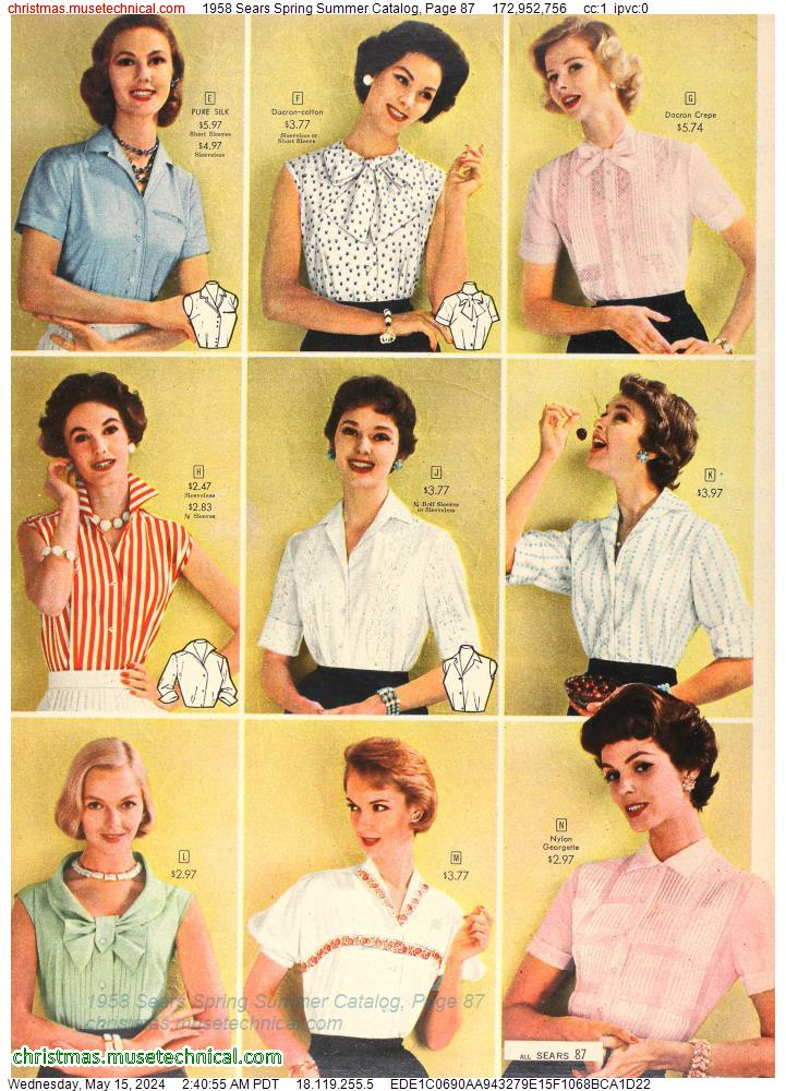 1958 Sears Spring Summer Catalog, Page 87