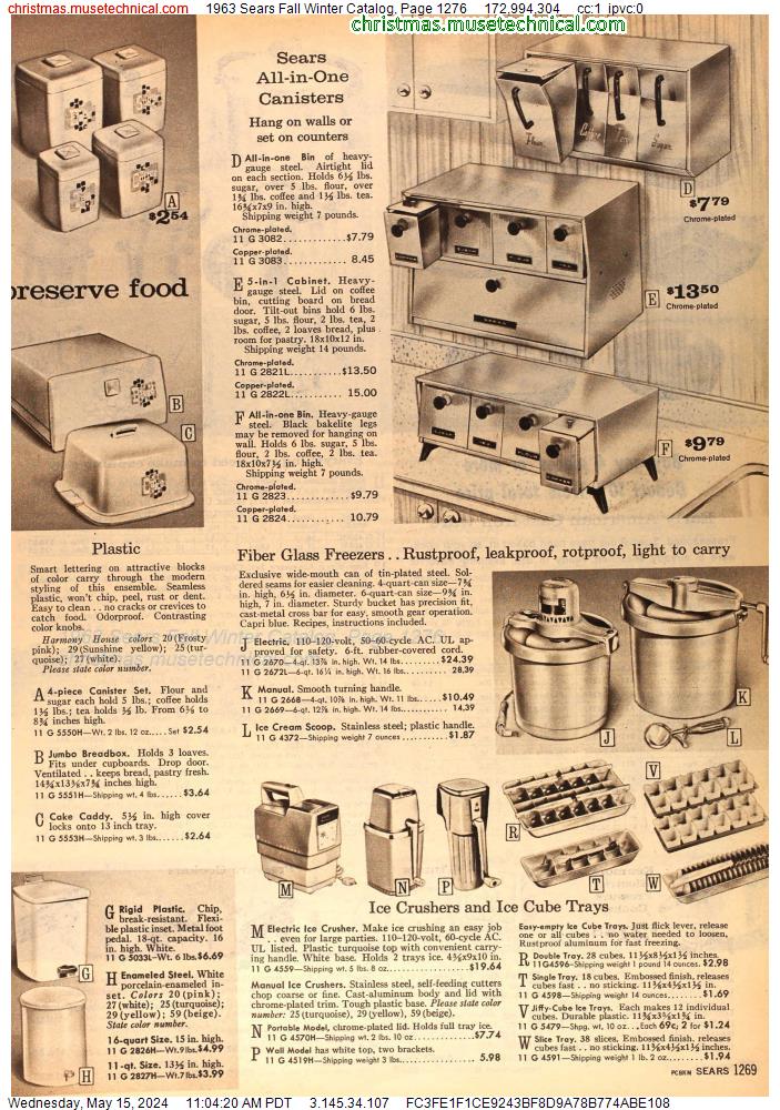 1963 Sears Fall Winter Catalog, Page 1276