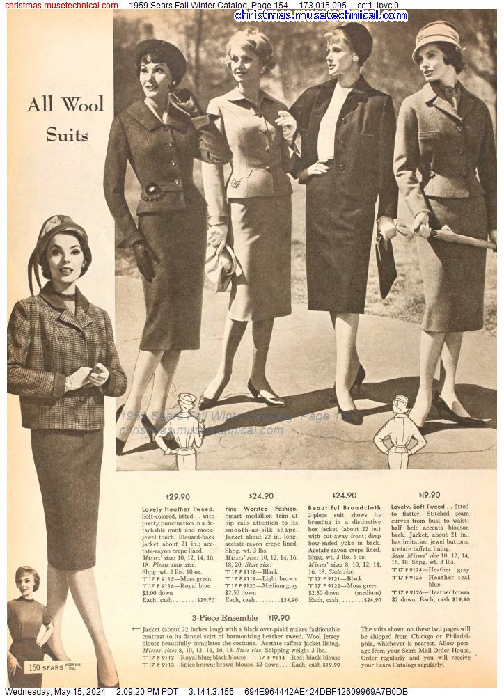 1959 Sears Fall Winter Catalog, Page 154