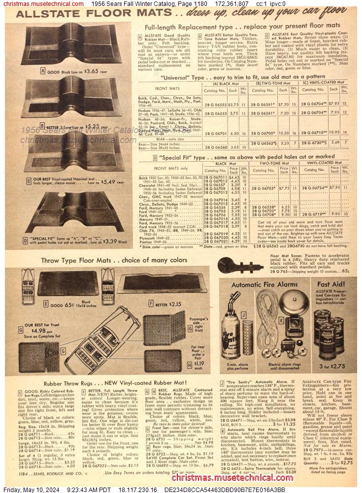 1956 Sears Fall Winter Catalog, Page 1180