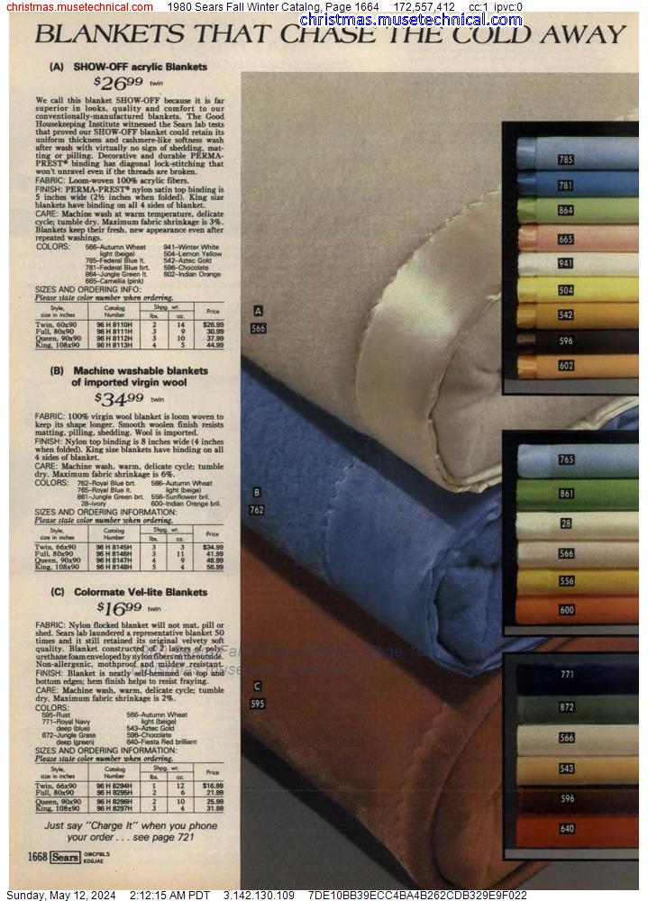 1980 Sears Fall Winter Catalog, Page 1664