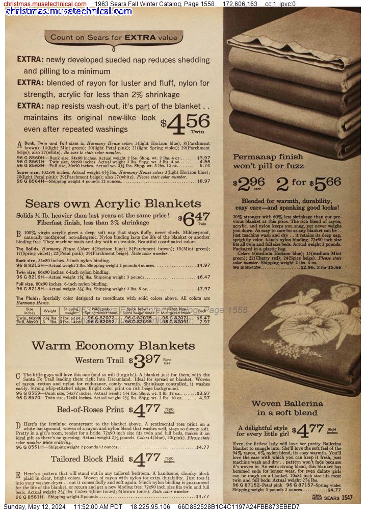 1963 Sears Fall Winter Catalog, Page 1558