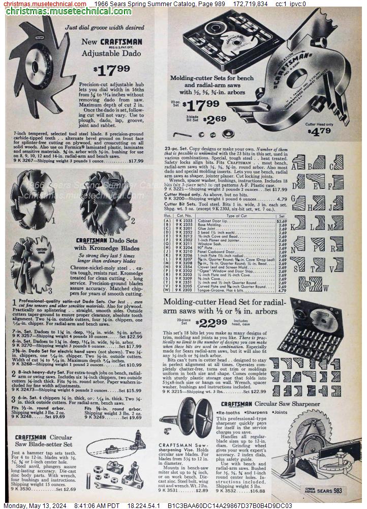 1966 Sears Spring Summer Catalog, Page 989