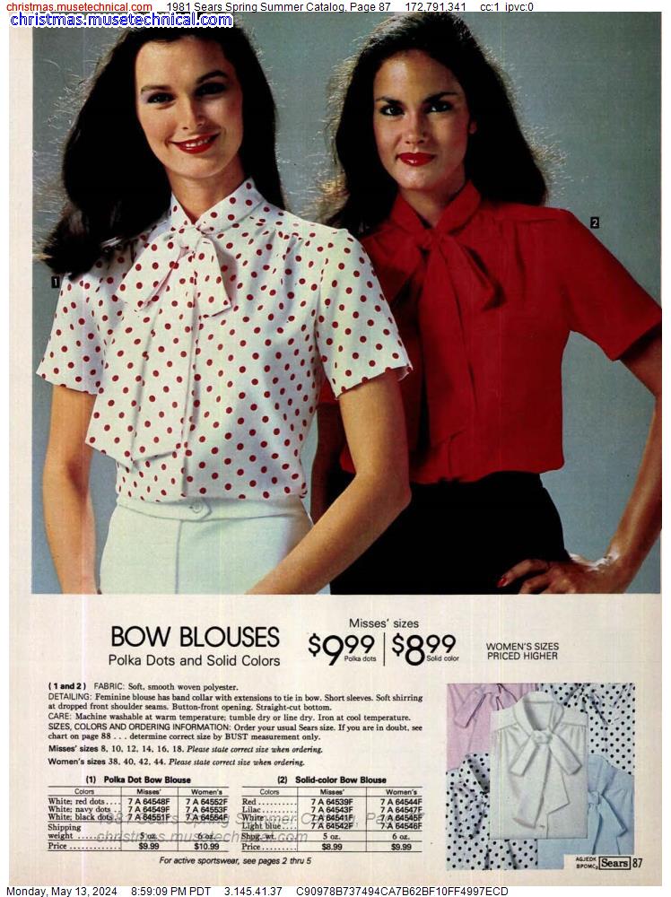 1981 Sears Spring Summer Catalog, Page 87