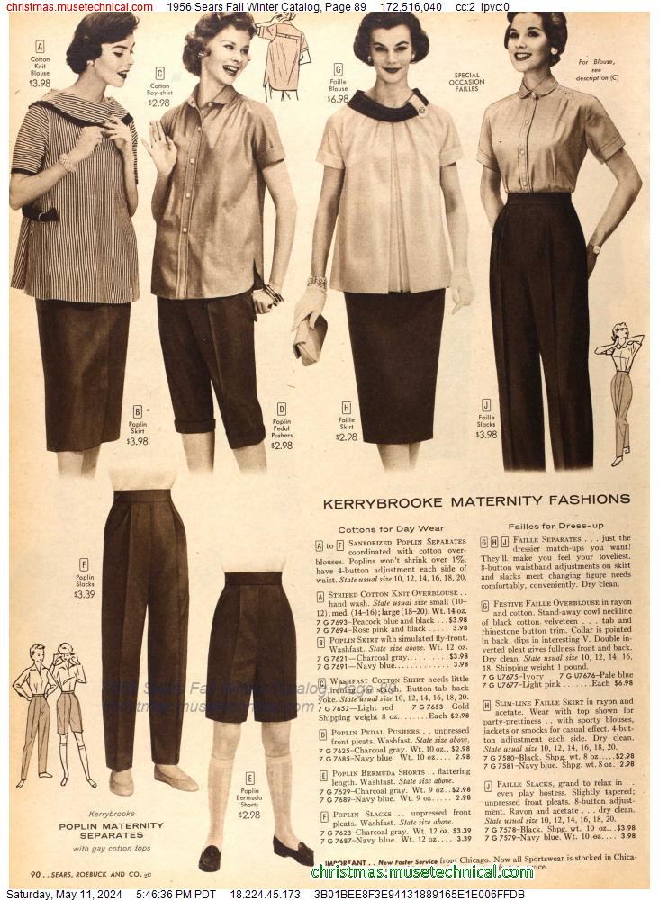 1956 Sears Fall Winter Catalog, Page 89