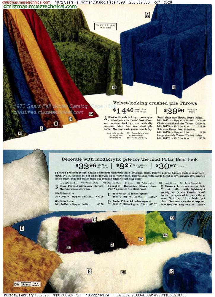 1972 Sears Fall Winter Catalog, Page 1598