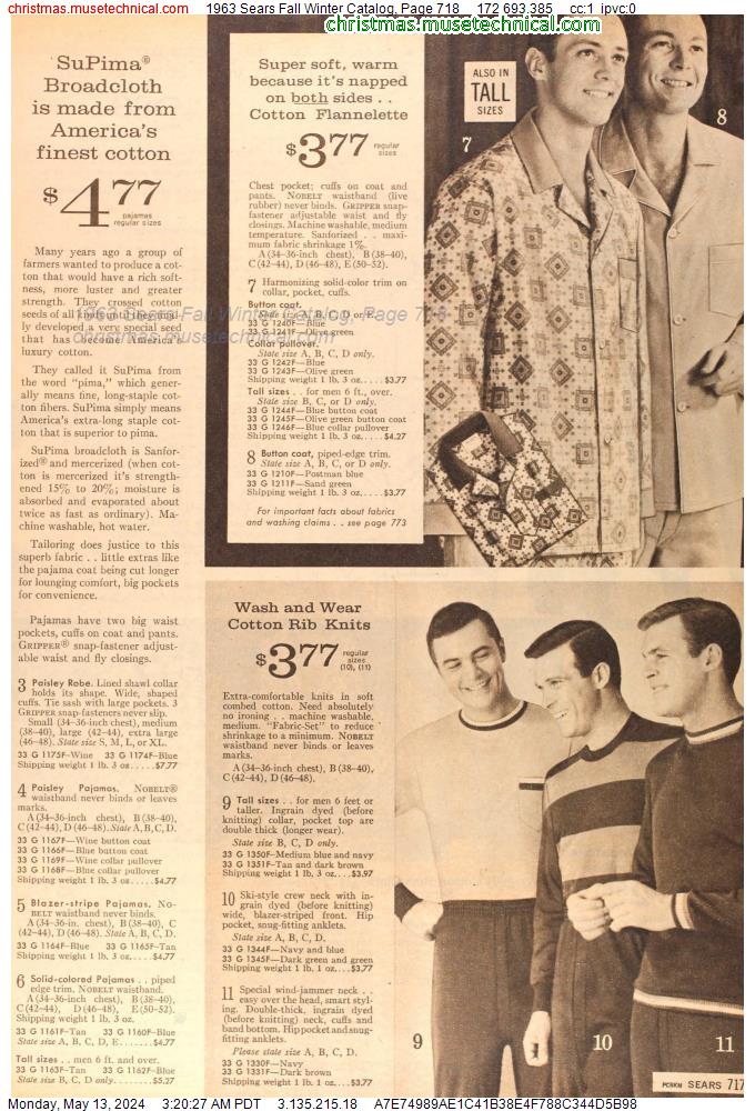 1963 Sears Fall Winter Catalog, Page 718