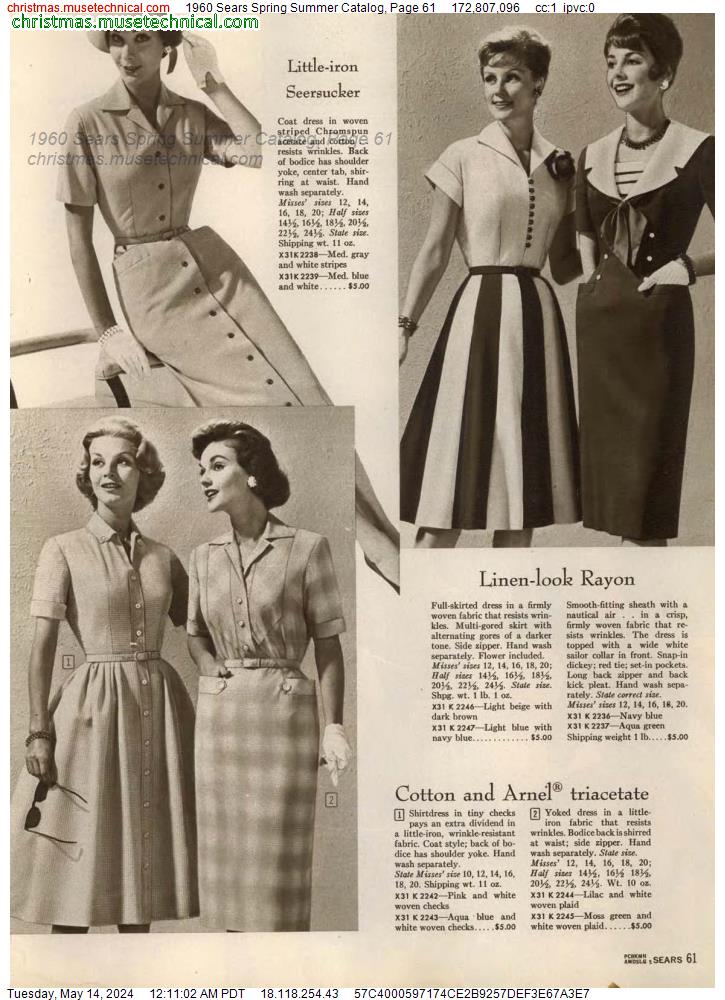 1960 Sears Spring Summer Catalog, Page 61