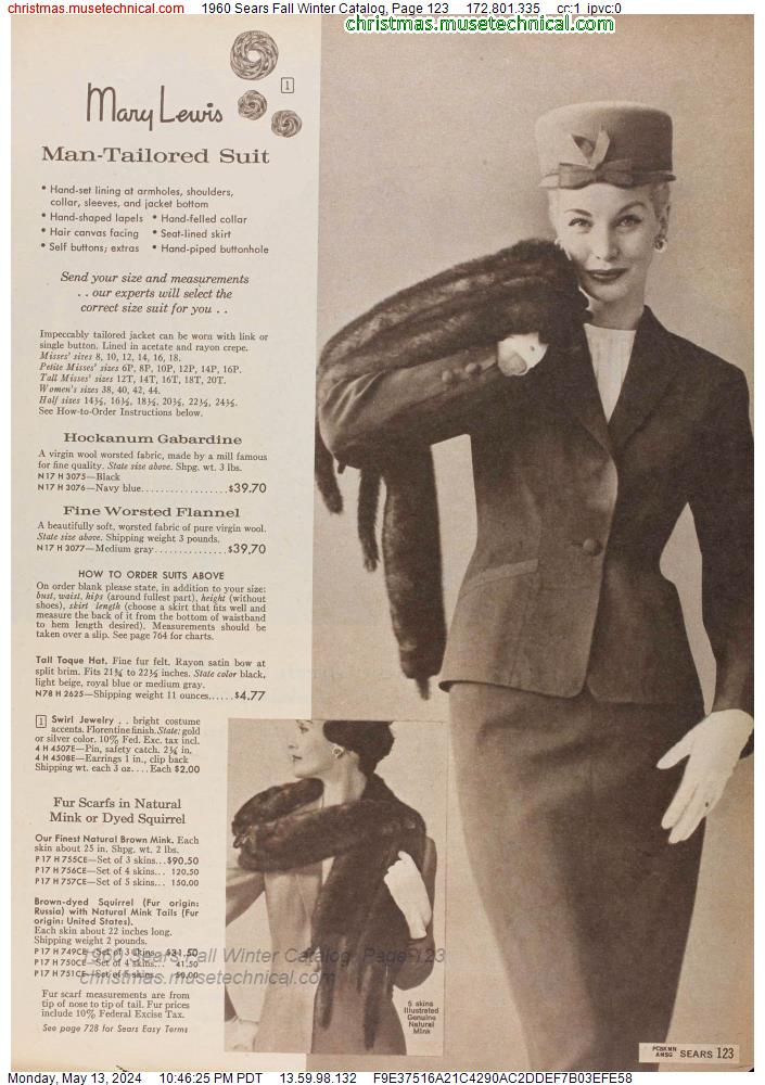 1960 Sears Fall Winter Catalog, Page 123